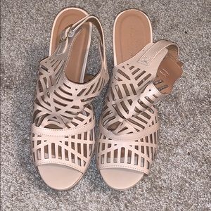 Tan platform wedges